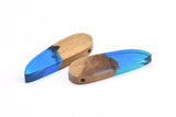 Resin&Wood Pendant,1 Blue Brown Geometric Pendant with 1 Hole, Findings (51x16mm) X018
