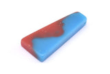 Resin Geometric Pendant, 1 Blue Red Geometric Pendant with 2 Holes, Earrings (46x22x11x6.50mm) X082