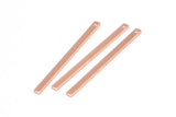 Tiny Bar Pendant, 6 Rose Gold Plated Brass Necklace Bars With 1 Hole (40x2.5x0.80mm) E396