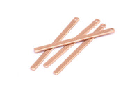 Tiny Bar Pendant, 6 Rose Gold Plated Brass Necklace Bars With 1 Hole (40x2.5x0.80mm) E396