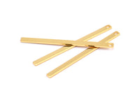 Tiny Bar Pendant, 6 Gold Plated Brass Necklace Bars With 1 Hole (40x2.5x0.80mm) E396
