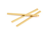 Tiny Bar Pendant, 6 Gold Plated Brass Necklace Bars With 1 Hole (40x2.5x0.80mm) E396