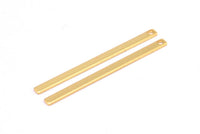 Tiny Bar Pendant, 6 Gold Plated Brass Necklace Bars With 1 Hole (40x2.5x0.80mm) E396