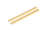 Tiny Bar Pendant, 6 Gold Plated Brass Necklace Bars With 1 Hole (40x2.5x0.80mm) E396