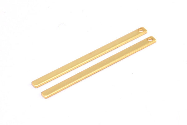 Tiny Bar Pendant, 6 Gold Plated Brass Necklace Bars With 1 Hole (40x2.5x0.80mm) E396