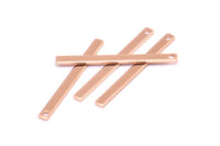 Tiny Bar Pendant, 10 Rose Gold Plated Brass Necklace Bars With 1 Hole (30x2.5x0.80mm) E390