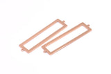 Rose Gold Rectangle Connector, 2 Rose Gold Plated Brass Rectangle Connectors With 2 Loops (57x14x1mm) E124