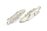 Gümüş Tüy Kolye, 1 Gümüş Tonlu Tüy Tılsımı, Tüy Kolyeler (46x14mm) N0185