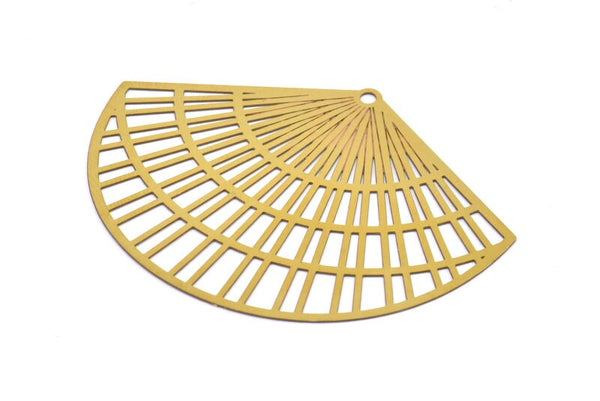 Brass Earring Charm ,4 Raw Brass Ethnic Motif Earring Charms With 1 Hole Pendants, Findings (54x40mm) E446