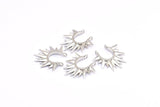 Gümüş Sunny Kolye, 2 Halka, Bulgular, Tılsımlar ile 5 Gümüş Tonlu Pirinç Sunny Etnik Kolye (24x24x2,5 mm) BS 2054 H0016