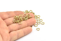 7mm Jump Ring - 100 Raw Brass Round Jump Rings Connectors Findings (7x1.2mm) R-06  A0330