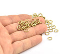 7mm Jump Ring - 100 Raw Brass Round Jump Rings Connectors Findings (7x1.2mm) R-06  A0330