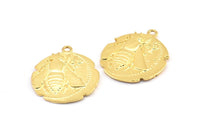 Altın Madeni Para Kolye, 1 Halkalı 1 Altın Kaplama Pirinç Madeni Para Kolye, Küpe Parçaları, Tılsımlar (26x2,4 mm) U021