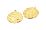 Altın Madeni Para Kolye, 1 Halkalı 1 Altın Kaplama Pirinç Madeni Para Kolye, Küpe Parçaları, Tılsımlar (26x2,4 mm) U021