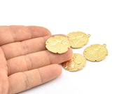 Altın Madeni Para Kolye, 1 Halkalı 1 Altın Kaplama Pirinç Madeni Para Kolye, Küpe Parçaları, Tılsımlar (26x2,4 mm) U021