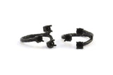 Claw Ring Setting - 2 Oxidized Brass Black 4 Claw Ring Blanks - Pad Size 4mm N0323