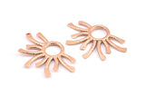 Rose Gold Sun Pendant, 1 Rose Gold Plated Brass Sun Pendants (37.5x24.5x2mm) E206 Q0530