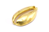 Brass Shell Finding, 1 Raw Brass Cowrie Shell Findings, Pendants, Charms, Earrings, Beads 43-46MM BS 1853