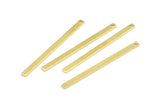 Tiny Bar Pendant, 24 Raw Brass Necklace Bars With 1 Hole (40x2.5x0.80mm) E396