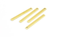 Tiny Bar Pendant, 24 Raw Brass Necklace Bars With 1 Hole (25x2.5x0.80mm) E392