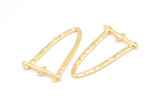 Altın Oval Kolye, 2 Halkalı 2 Altın Kaplama Pirinç Çekiçlenmiş Oval Kolye, Kolye Parçaları (39x23x1,5 mm) BS 1871 Q0584