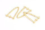 Altın Oval Kolye, 2 Halkalı 2 Altın Kaplama Pirinç Çekiçlenmiş Oval Kolye, Kolye Parçaları (39x23x1,5 mm) BS 1871 Q0584