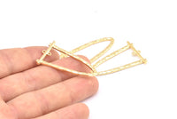 Altın Oval Kolye, 2 Halkalı 2 Altın Kaplama Pirinç Çekiçlenmiş Oval Kolye, Kolye Parçaları (39x23x1,5 mm) BS 1871 Q0584