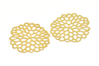 Brass Earring Charm, 4 Raw Brass Leaf Charms Pendants, Findings (52x48mm) E565