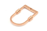 D Shape Rings, 2 Rose Gold Plated Brass Hammered D Shape Connectors With 1 Hole, Rings  (29x19x1.3mm) BS 1876 Q0583