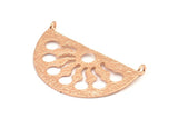 Rose Gold Ethnic Pendant, 2 Rose Gold Plated Brass Semi Circle Pendant With 2 Loops (38x21x1mm) BS 1941 Q0586