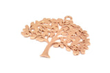 Rose Gold Tree Charm, 1 Rose Gold Plated Brass Tree Charms With 1 Loop, Pendant, Findings (36.5x40x1.2mm) BS 2001 Q0574