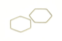 Gümüş Altıgen Yüzük Tılsımı, 24 Gümüş Tonlu Altıgen Şekilli Yüzük Tılsımı (20x0,80 mm) BS 1175