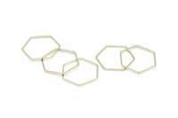 Gümüş Altıgen Yüzük Tılsımı, 24 Gümüş Tonlu Altıgen Şekilli Yüzük Tılsımı (20x0,80 mm) BS 1175