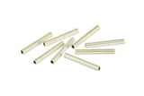 Silver Geometric Tube Bead, 50 Silver Tone Brass Square Tube Beads (2x20mm) Bs 1566