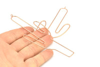 Gül Altın Kaktüs Küpe, 1 Gül Altın Kaplama Pirinç Büyük Tel Kaktüs Küpe Telleri, Mücevher Malzemeleri, Tılsımlar (113x41x1mm) Bs 1703 Q0043