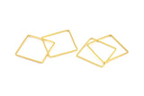 Gold Square Charm, 12 Gold Plated Brass Square Connectors (25mm) Bs-1122
