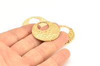 Gold Round Pendant, 1 Gold Plated Brass Round Fish Scale Textured Pendants, Charms, Earrings, Findings (30x1.8mm) E550 Q0592