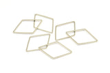 Gümüş Elmas Charm, 12 Gümüş Tonlu Pirinç Açık Elmas Yüzük Charm (31x21,5x1 mm) E051 H1671