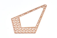 Gül Altın Küpe Tılsımı, 1 Delikli Kolye Uçlu 2 Gül Altın Kaplama Pirinç Elmas Küpe Tılsımı, Bulgular (57x36mm) E470