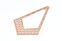 Gül Altın Küpe Tılsımı, 1 Delikli Kolye Uçlu 2 Gül Altın Kaplama Pirinç Elmas Küpe Tılsımı, Bulgular (57x36mm) E470