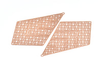 Gül Altın Küpe Tılsımı, 3 Gül Altın Kaplama Pirinç Dokulu Elmas Küpe Tılsımı, 1 Döngülü Kolye Ucu, Bulgular (61x38mm) E472 Q1051