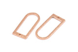 D Shape Rings, 3 Rose Gold Plated Brass Hammered D Shape Connectors With 1 Hole, Rings  (29x13x1.3mm) BS 1873 Q0601