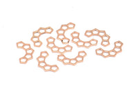 Gül Altın Petek Charm, 12 Gül Altın Kaplama Pirinç Yarı Petek Charm (17x9,5x5x0,8 mm) E049 Q0296