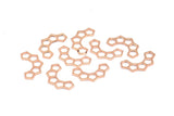 Gül Altın Petek Charm, 12 Gül Altın Kaplama Pirinç Yarı Petek Charm (17x9,5x5x0,8 mm) E049 Q0296