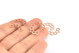 Gül Altın Petek Charm, 12 Gül Altın Kaplama Pirinç Yarı Petek Charm (17x9,5x5x0,8 mm) E049 Q0296