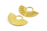 Semi Circle Pendant, 3 Raw Brass Semi Circle Pendants (28x19mm) A0741