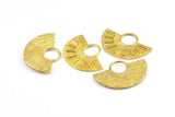 Semi Circle Pendant, 3 Raw Brass Semi Circle Pendants (28x19mm) A0741