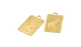 Brass Giraffe Charm, 2 Raw Brass Giraffe Textured Rectangle Charms With 1 Loop, Blanks (36x21.5x1.1mm) E234