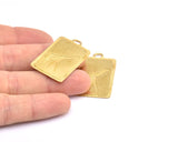 Brass Giraffe Charm, 2 Raw Brass Giraffe Textured Rectangle Charms With 1 Loop, Blanks (36x21.5x1.1mm) E234