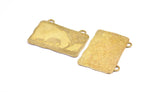 Brass Elephant Charm, 1 Raw Brass Elephant Textured Rectangle Charms With 2 Loops, Blanks (43.5x27.5x1.3mm) E233